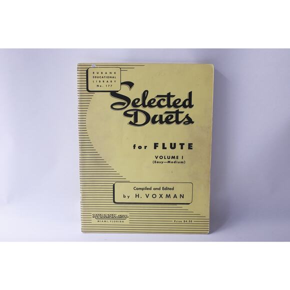 Selected Duets for Flute, Volume 1, Easy-Medium, Himie Voxman, Rubank Inc, - Picture 1 of 3